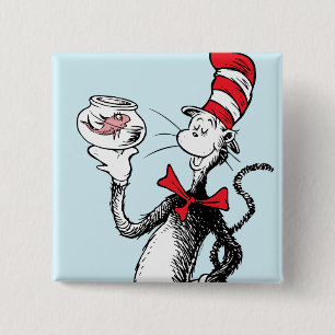 Chapa Cuadrada Dr. Seuss   Gato en el sombrero & Krinklebine