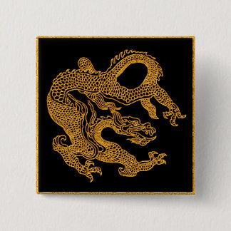Chapa Cuadrada Dragón oriental dorado 01