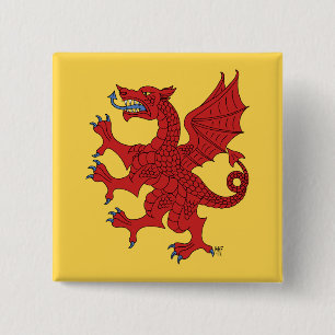Chapa Cuadrada Dragon Rampant Gules