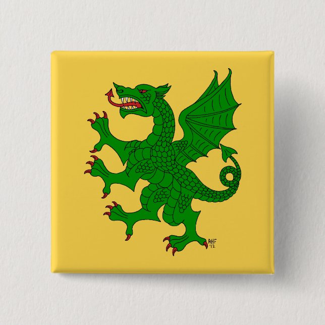 Chapa Cuadrada Dragon Rampant Vert (Anverso)