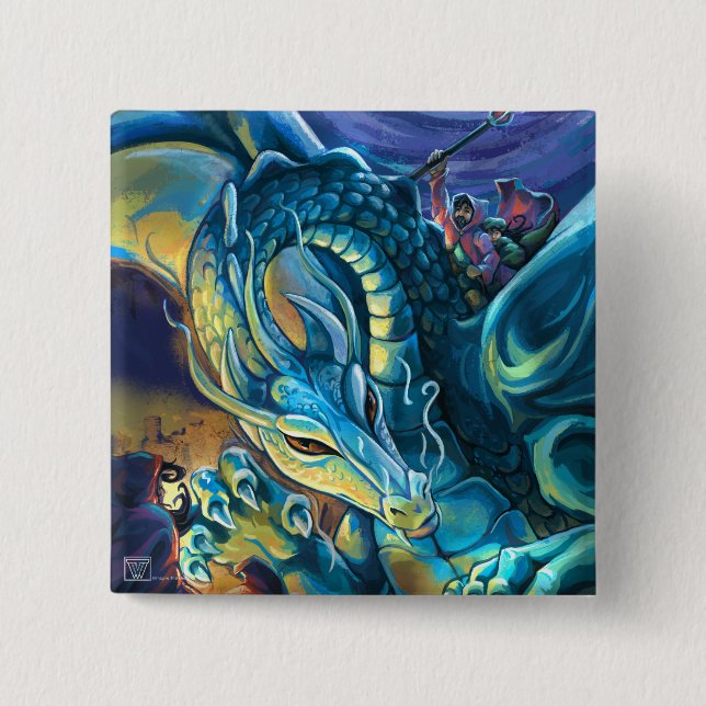 Chapa Cuadrada Dragon Rider Paintart (Anverso)