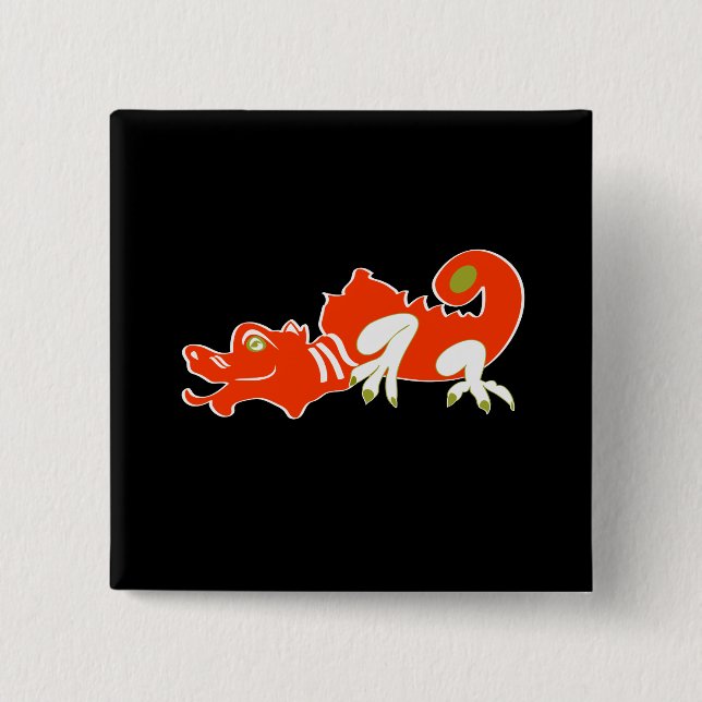 Chapa Cuadrada Dragón rojo (Anverso)