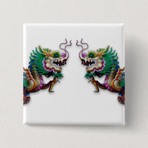 Chapa Cuadrada Dragones gemelos
