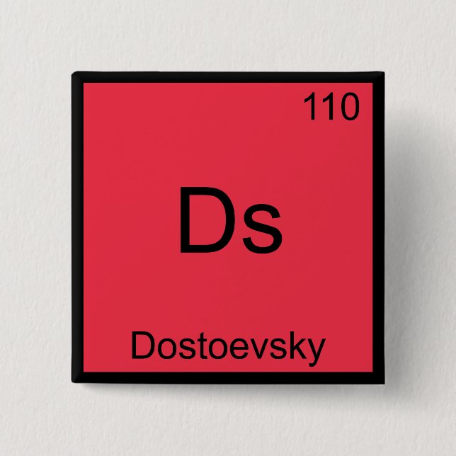 Chapa Cuadrada Ds - Dostoevsky Funny Chemistry Element Symbol Tee (Anverso)