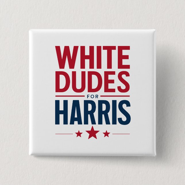 Chapa Cuadrada Dudes Blancas Para Las Elecciones Harris Kamala Ha (Anverso)