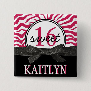 Chapa Cuadrada Dulce personalizado cebra 16 de las rosas fuertes