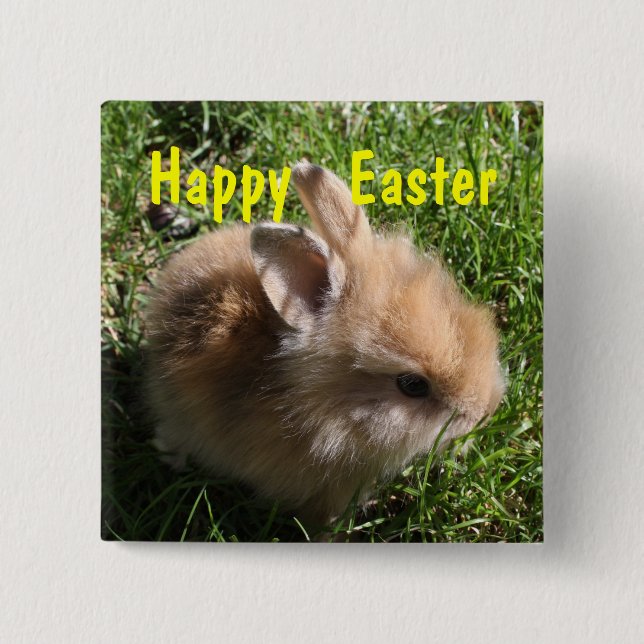 Chapa Cuadrada Dwara Bunny Easter Pin (Anverso)