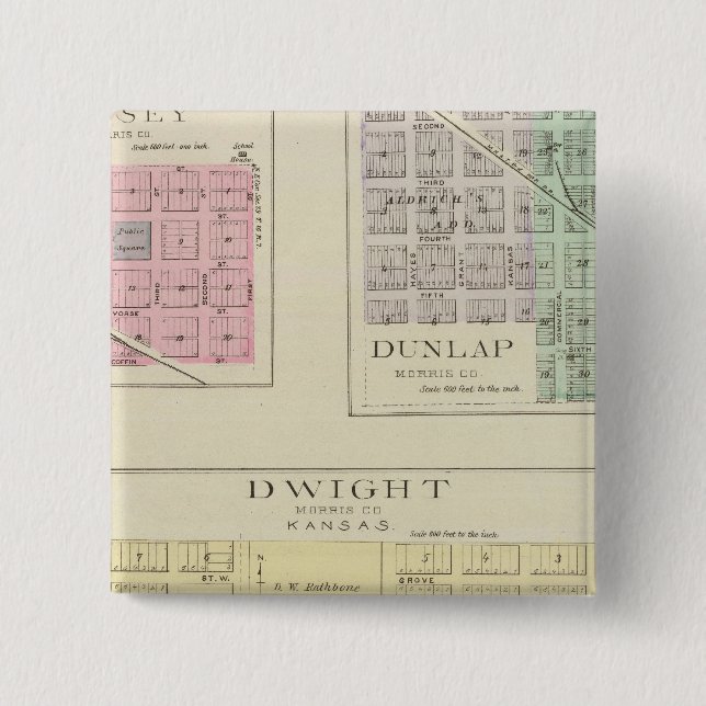 Chapa Cuadrada Dwight, Wilsey, Dunlap, Kansas (Anverso)