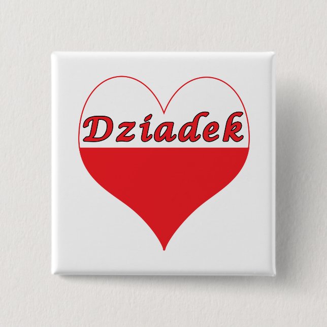 Chapa Cuadrada Dziadek Corazón Polaco (Anverso)