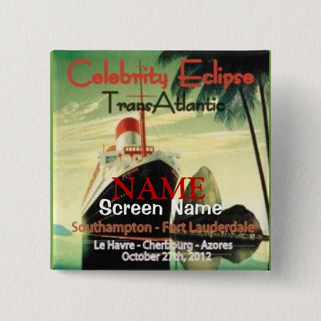 Chapa Cuadrada Eclipse 2012 transatlántico (Anverso)