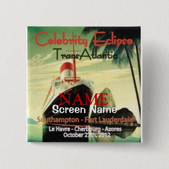 Chapa Cuadrada Eclipse 2012 transatlántico (Anverso)