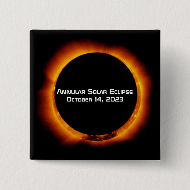 Chapa Cuadrada Eclipse solar anual de 2023 (Anverso)