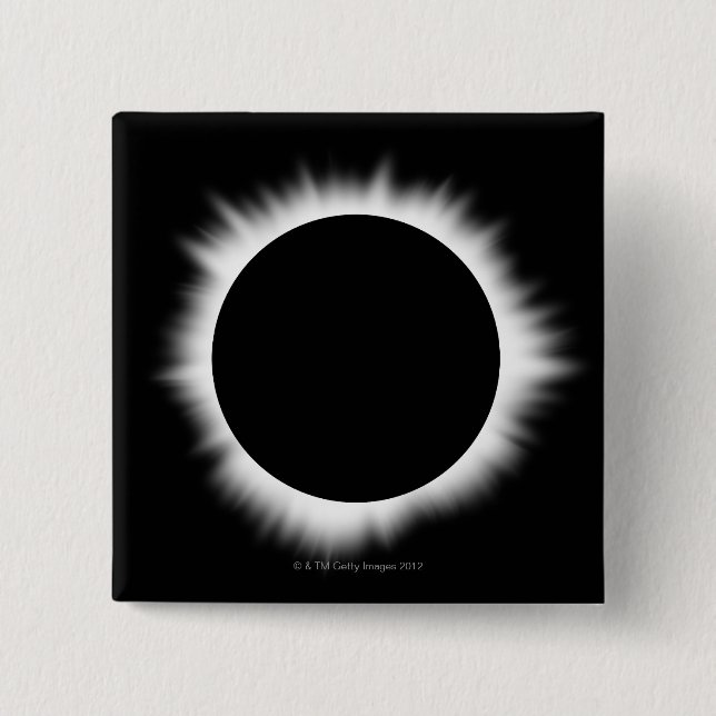 Chapa Cuadrada Eclipse solar con Corona (Anverso)