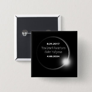 Chapa Cuadrada Eclipse solar de doble fecha 2024 y 2017