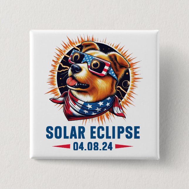 Chapa Cuadrada Eclipse solar total abril de 2024 (Anverso)