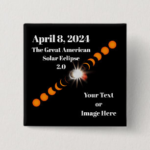 Chapa Cuadrada Eclipse solar total de 2024