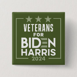 Chapa Cuadrada Ecologia de Olive Green para Biden Harris - 2024