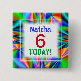 Chapa Cuadrada Edad de Personalizable de los colores del arcoiris