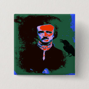 Chapa Cuadrada Edgar Allan Poe Pop Art