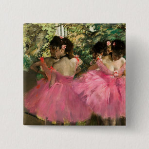 Chapa Cuadrada Edgar Degas - Bailarinas de rosa