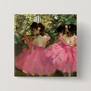 Chapa Cuadrada Edgar Degas - Bailarinas de rosa