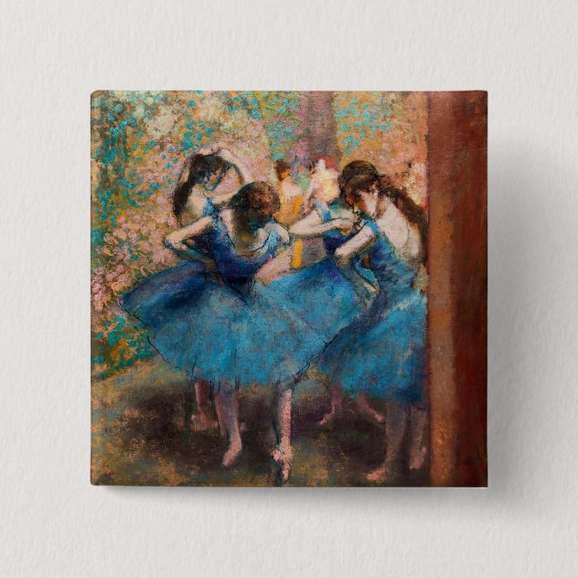 Chapa Cuadrada Edgar Degas - Bailarinas en azul (Anverso)