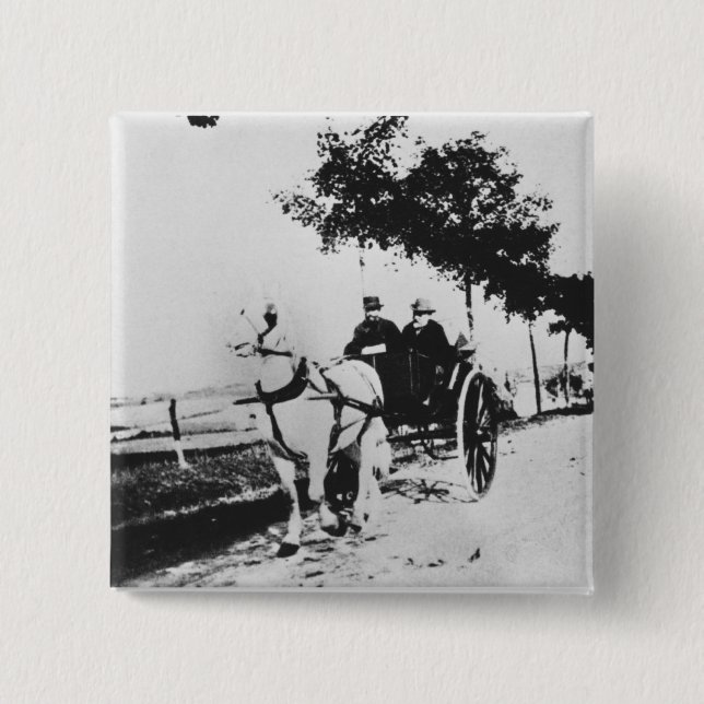Chapa Cuadrada Edgar Degas el | Edgar Degas y amigo (Anverso)