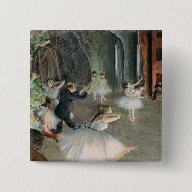 Chapa Cuadrada Edgar Degas el | el ensayo del ballet en etapa (Anverso)