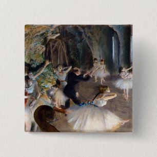 Chapa Cuadrada Edgar Degas - El ensayo del ballet en escena