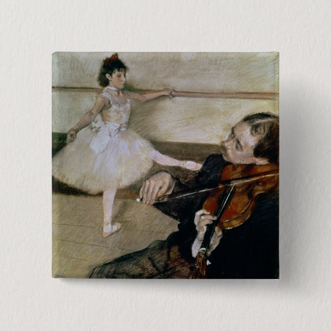 Chapa Cuadrada Edgar Degas el | la lección de danza, c.1879 (Anverso)