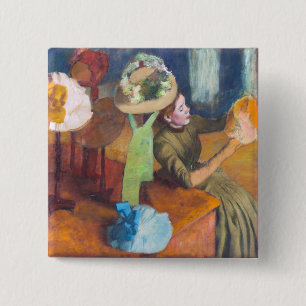 Chapa Cuadrada Edgar Degas - La tienda de sombreros