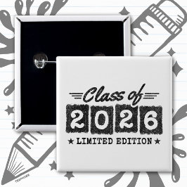 Chapa Cuadrada Edición Limitada de Frase de Graduación de la Clas