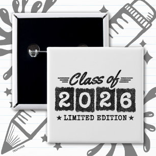 Chapa Cuadrada Edición Limitada de Frase de Graduación de la Clas