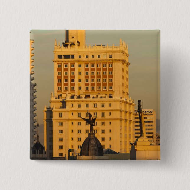 Chapa Cuadrada Edificios a lo largo de Gran Vía y Edificio Espana (Anverso)