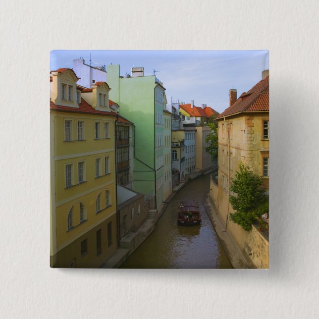 Chapa Cuadrada Edificios históricos con canal, Praga, Checa (Anverso)