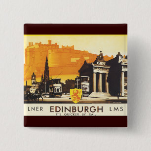 Chapa Cuadrada Edimburgo a través de LNER Rail Poster