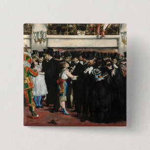 Chapa Cuadrada Edouard Manet - Baile de Máscaras en la Ópera