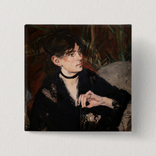 Chapa Cuadrada Edouard Manet - Berthe Morisot con un abanico 1874