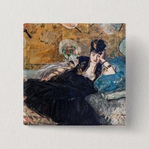 Chapa Cuadrada Edouard Manet - Dama con Abanicos