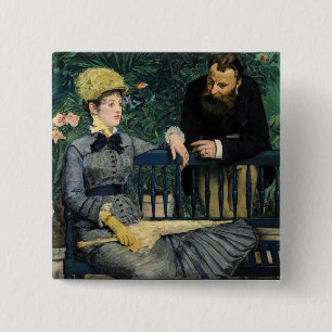 Chapa Cuadrada Edouard Manet - En el Invernadero