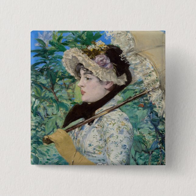 Chapa Cuadrada Edouard Manet - Jeanne / Spring (Anverso)