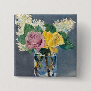 Chapa Cuadrada Edouard Manet - Lilas y Rosas