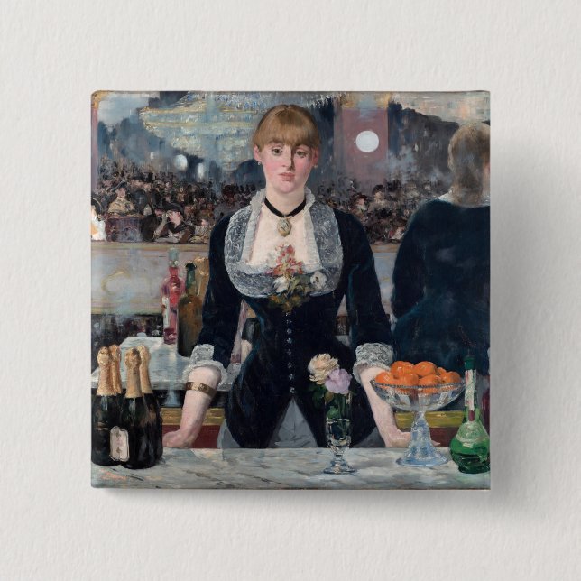 Chapa Cuadrada Edouard Manet - Un bar en el Folies-Bergere (Anverso)