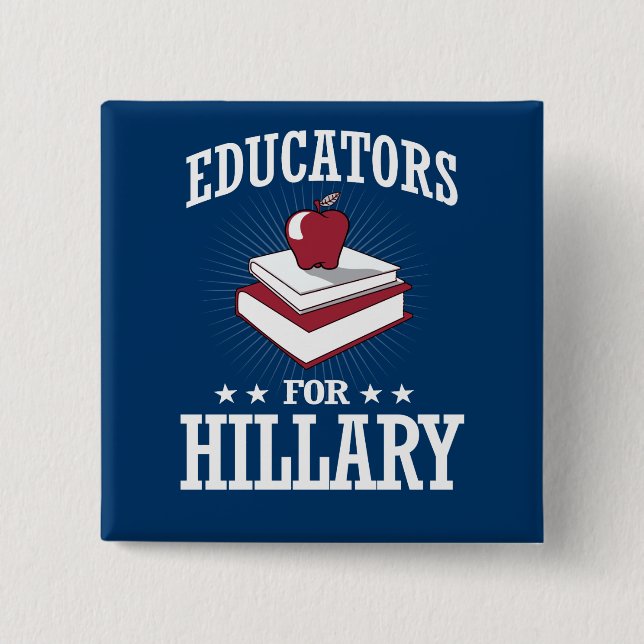CHAPA CUADRADA EDUCADORES PARA HILLARY (Anverso)