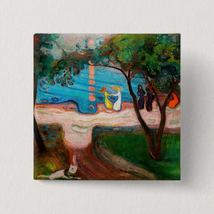 Chapa Cuadrada Edvard Munch - Baile en la playa
