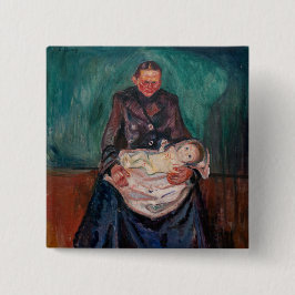 Chapa Cuadrada Edvard Munch - Mujer con un hijo enfermo, herencia