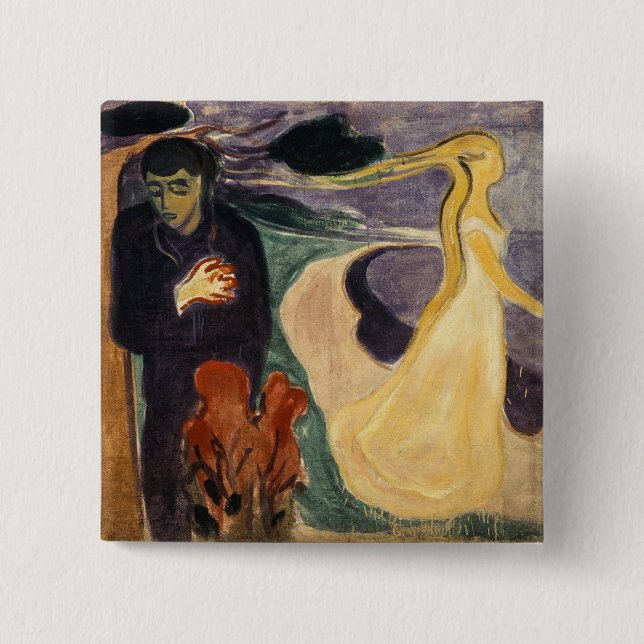 Chapa Cuadrada Edvard Munch - Separación (Anverso)