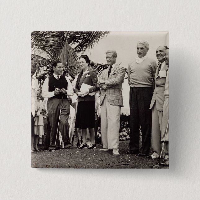 Chapa Cuadrada Edward, duque de Windsor (1894-1972) y de Wallis, (Anverso)