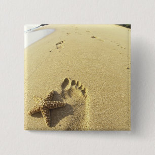 Chapa Cuadrada EE.UU., Hawaii, Maui, Makena Beach, Footprint y