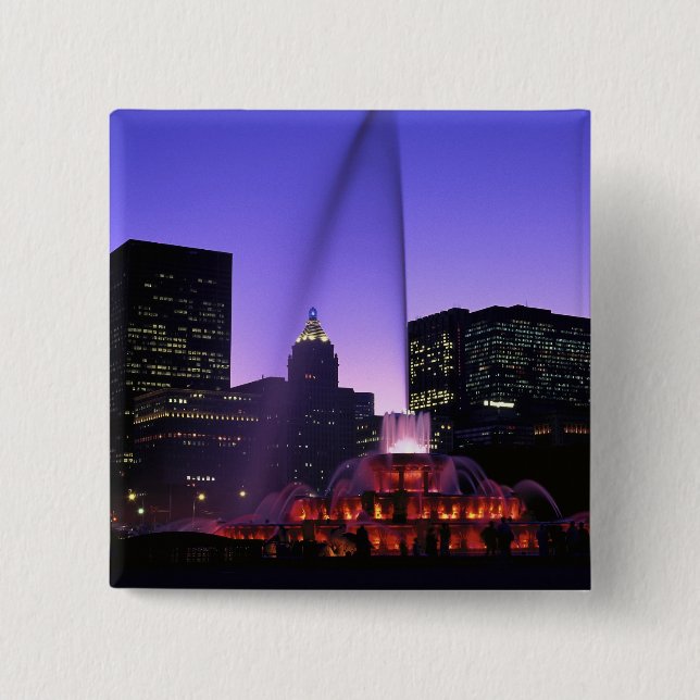 Chapa Cuadrada EE.UU., IL, Chicago. Fuente de Buckingham, Grant (Anverso)